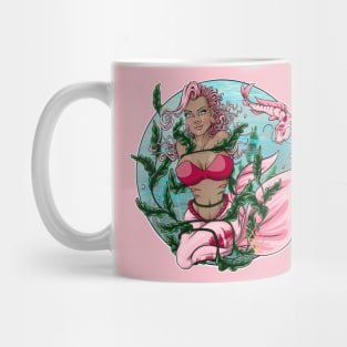 mermaid stuck in seaweed with carp Mug